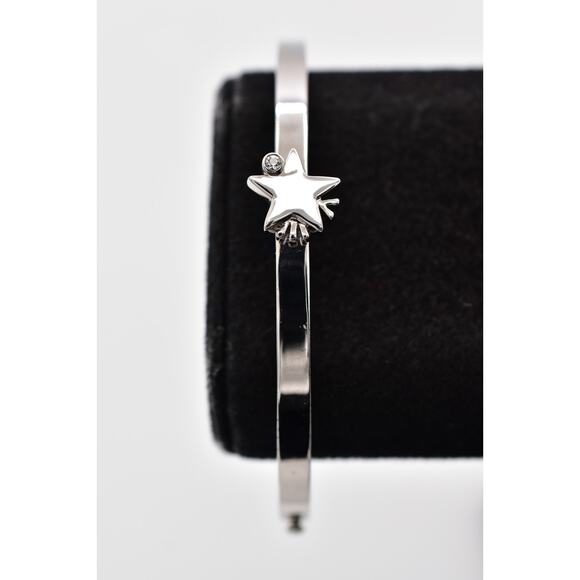 Coach Bangle Bracelet Shooting Star Silver Tone Rhinestone Crystal Signed Bin8 - Picture 1 of 12